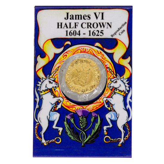 Reproduction Coin - Scotland - James VI Half Crown - Packaged Front