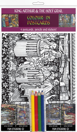 Colour-in Postcards - Medieval - King Arthur & The Holy Grail