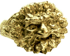 Children's Gold Plated Ring - Anglo-Saxon & Norman - Green Man