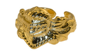 Children's Gold Plated Ring - Medieval - Knights Helmet