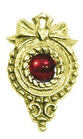 Gold Plated Gemmed Pendant  - Victorian - Laurel Wreath