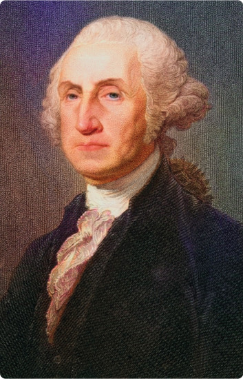 Adhesive Stickers - American Revolution - George Washington - Rectangular