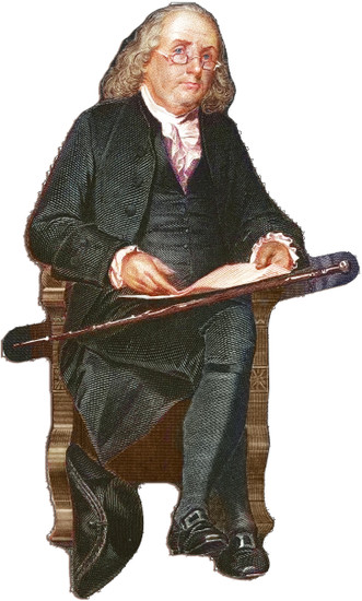 Adhesive Stickers - American Revolution - Benjamin Franklin - Shaped