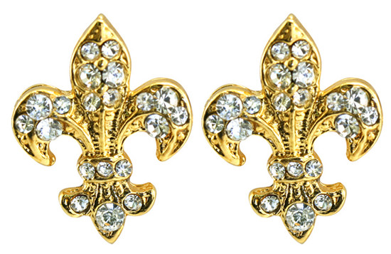 Fleur de lys single stud earrings