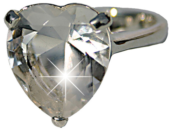 Rose heart silver plated ring