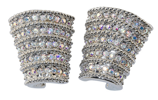 Meryl Streep Crystal ribbed earrings