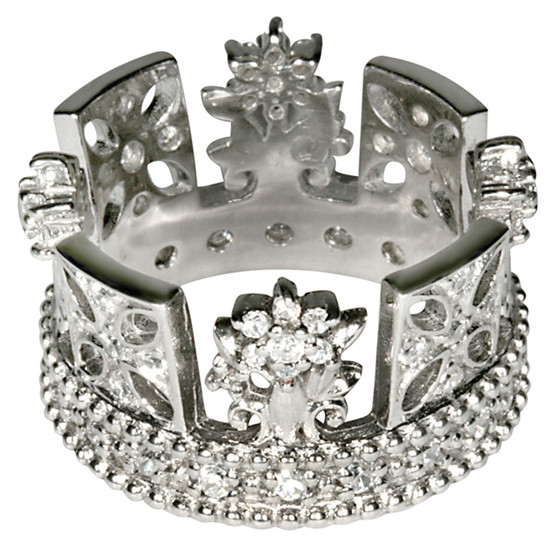 George IV Diadem Ring- Silver CZ