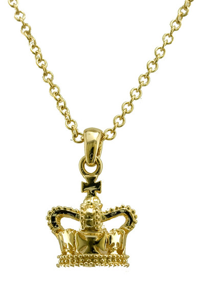 Coronation Crown Pendant Gold