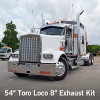 Dynaflex 54" Toro Loco 8" Chrome Exhaust Kit On Kenworth W900L Truck