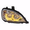 Freightliner Columbia Chrome Projection Headlight w/ Dual Function LED Bar - Passenger Side Front View