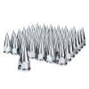 60 Pack Chrome Spike Nut Covers Push-On