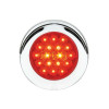 4" Round LED Light Flange Mount Fleet Series STT By Grand General - Red/Red Chrome Bezel With Visor