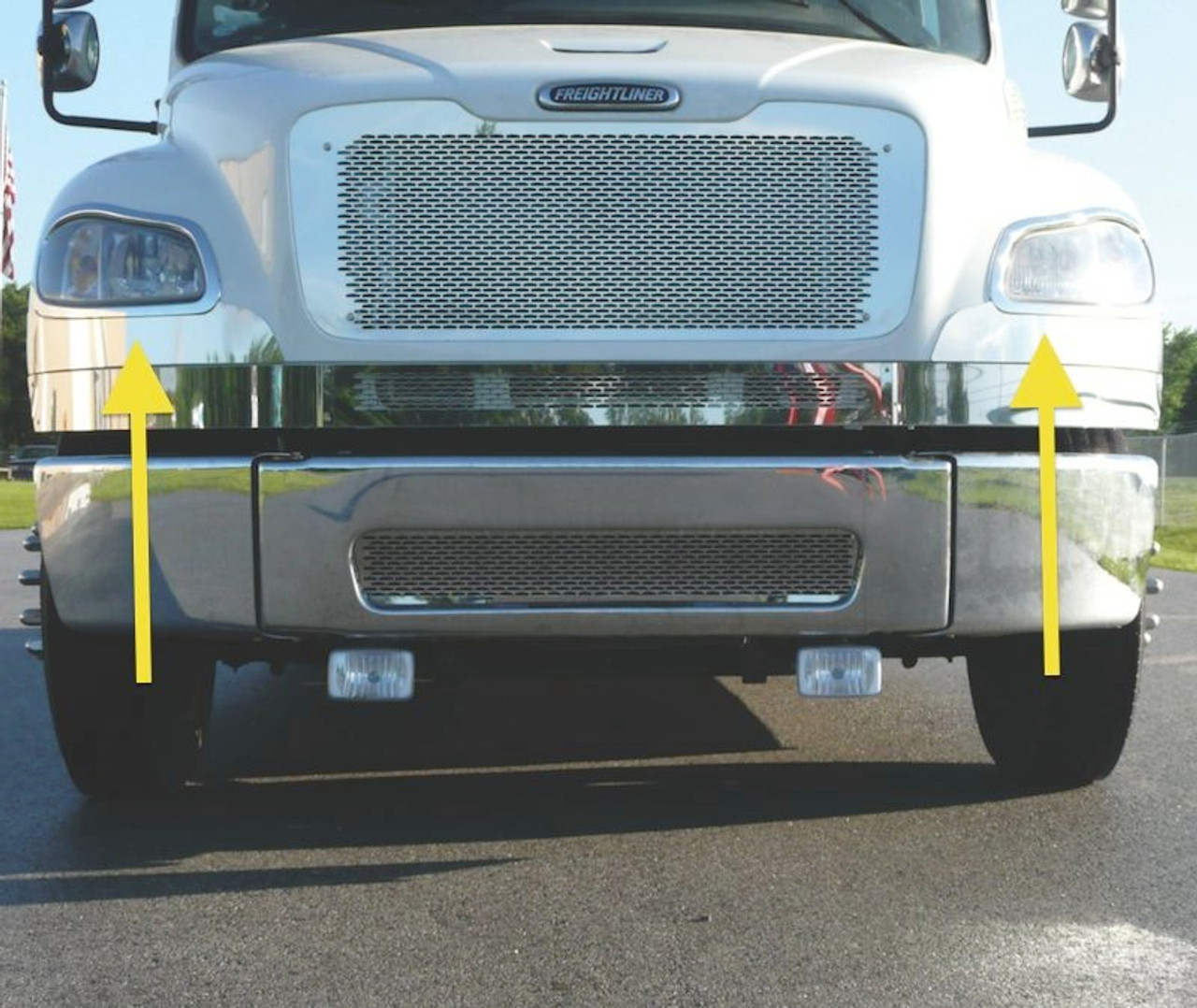 Freightliner M2 Chrome Headlight Bezel Trim Driver & Passenger Side