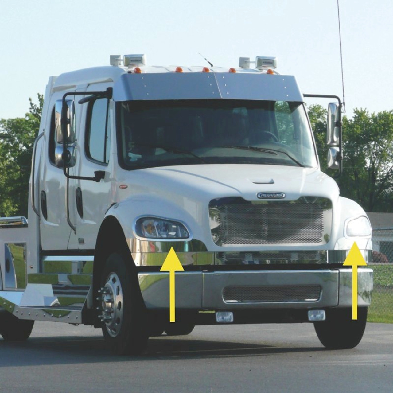 Freightliner M2 Chrome Headlight Bezel Trim Driver & Passenger Side