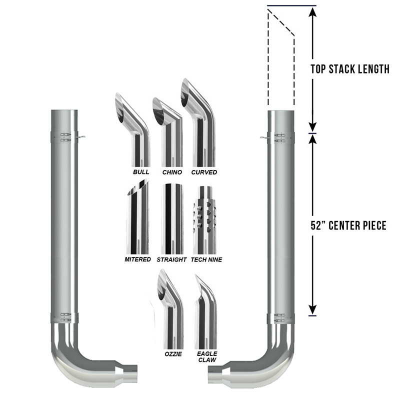 Kenworth Exhaust Kit, Semi Truck Exhaust Kit, W900 T600 T800