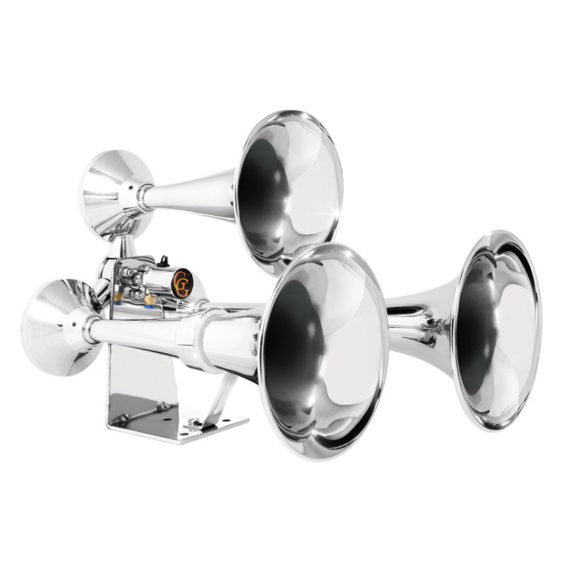 Black 3 Trumpet Classic Train Horn Raney's Truck Parts