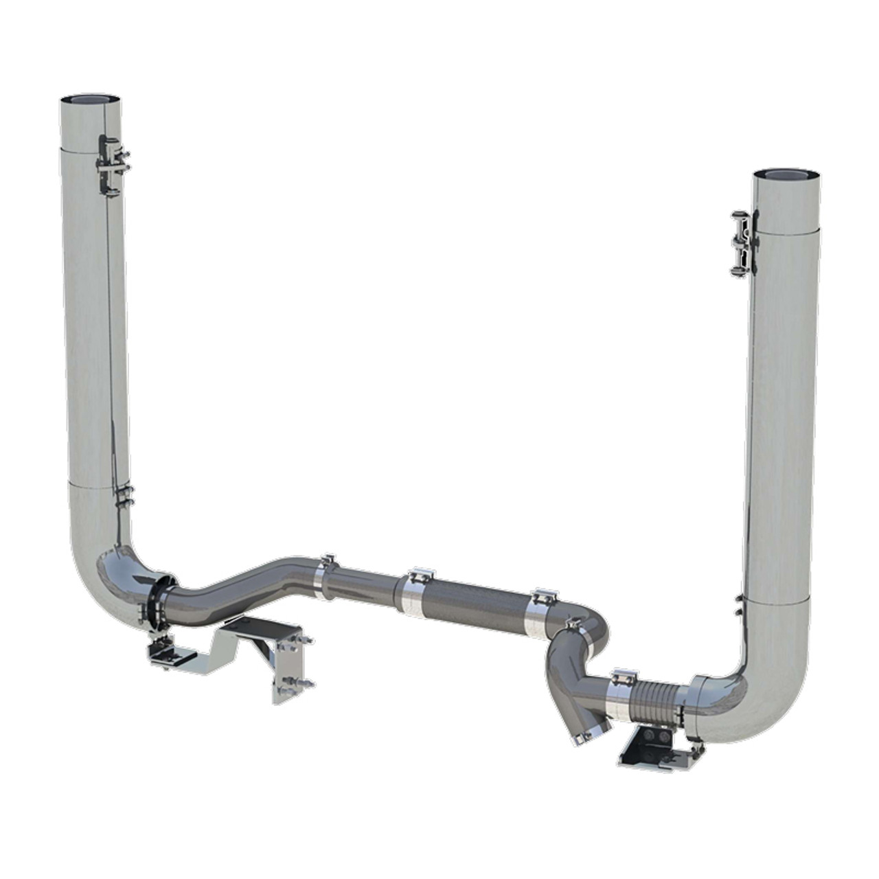 Kenworth W900L AK Lite 8" Dynaflex Chrome Exhaust Kit Raney's Truck Parts