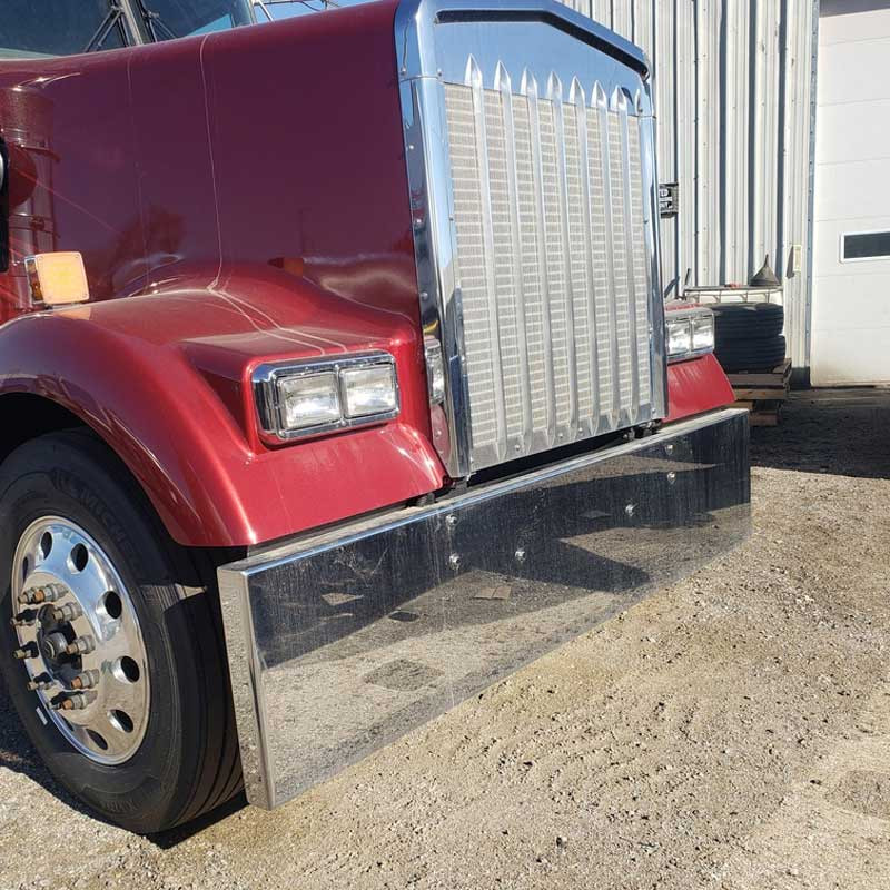 Kenworth W900B Chrome Texas Square Bumper By Valley Chrome Raney's