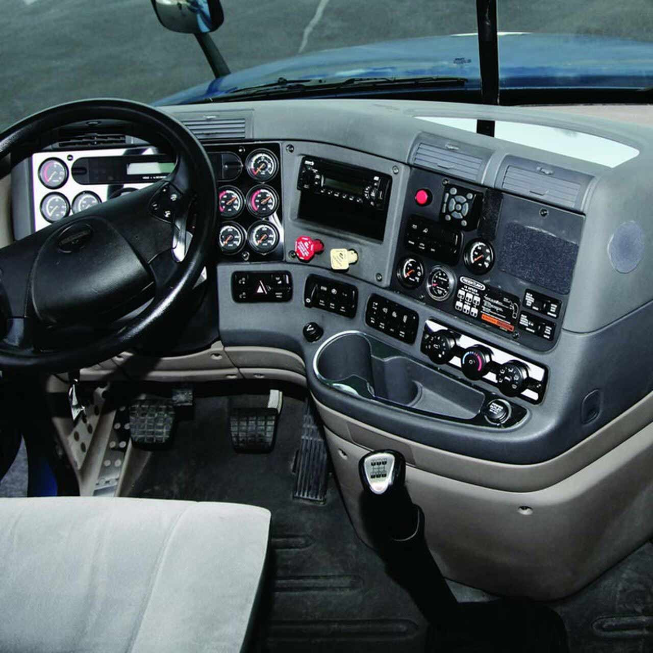 Freightliner Cascadia Stainless Steel Cup Holder Lighter Plug Surround Trim  By RoadWorks