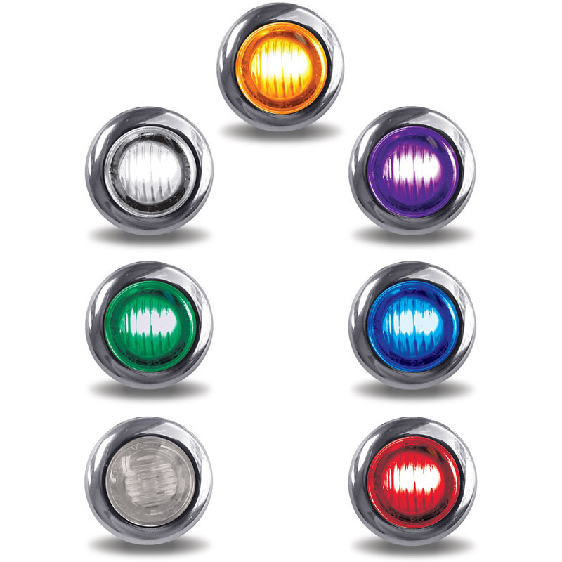 10x Amber LED Marker Lights – Strobe+Steady Dual Function, 12V/24V W/ Bezels