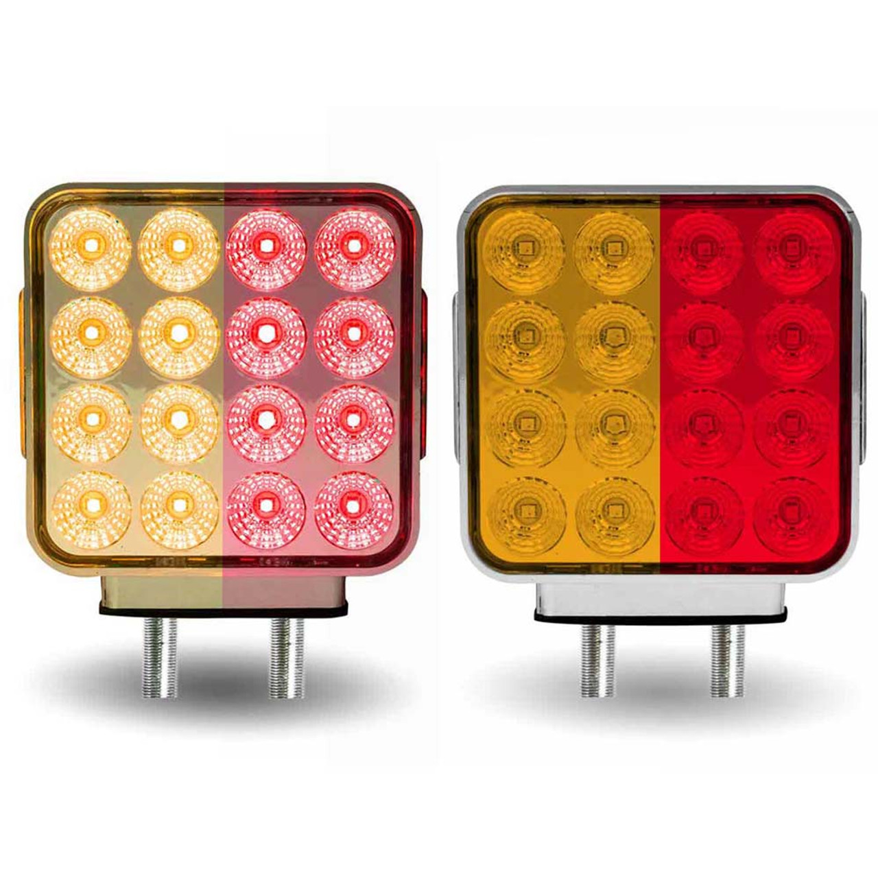 Amber Red 38 LED Square Double Face Fender Light With