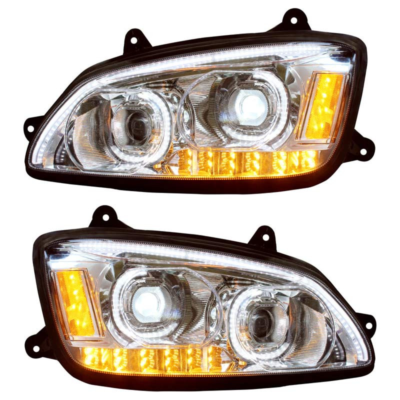 DTMOTO Chrome Projector Headlight – Passenger Side – 2008-2017 Kenworth T660 – Halogen W/Bulbs - View #5