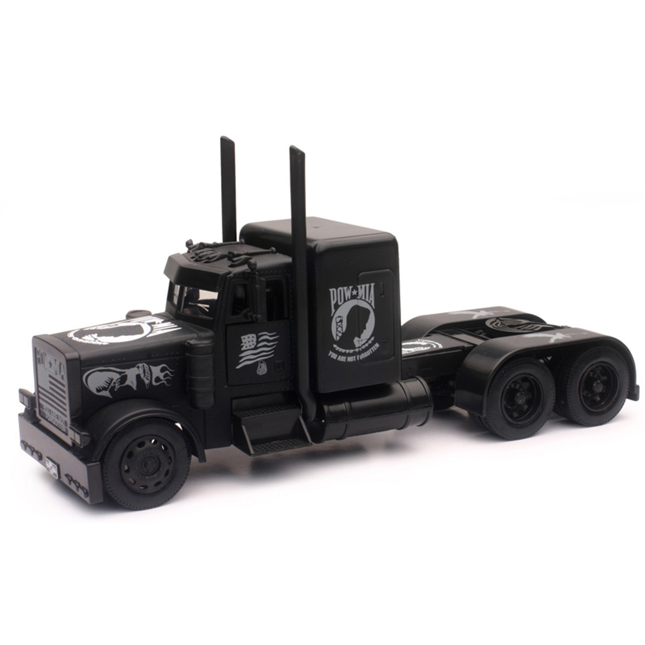Peterbilt 379 Blacked Out With POWMIA Logos Replica 1/32 Scale