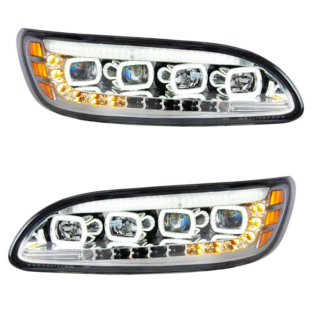 Peterbilt 382 384 386 387 Chrome Competition Series Quad-LED