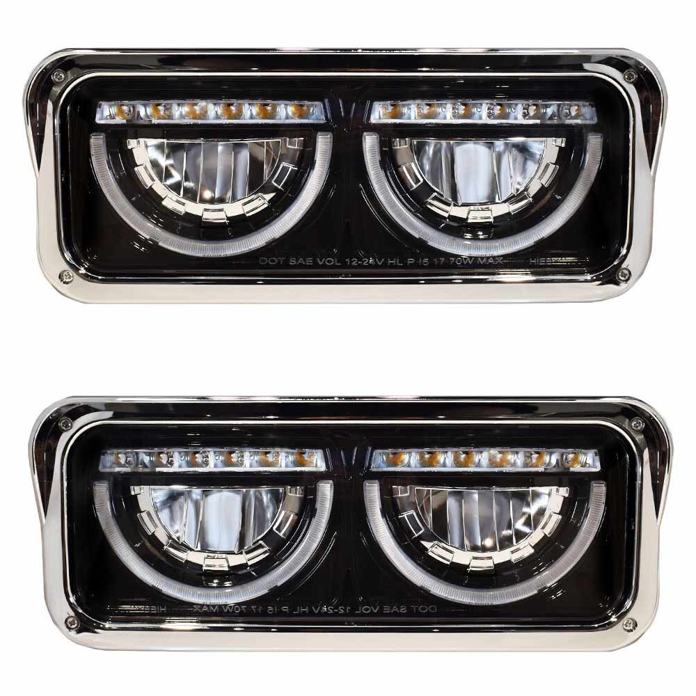 Kenworth T600 T800 W900B W900L Half Moon Rectangular Blackout