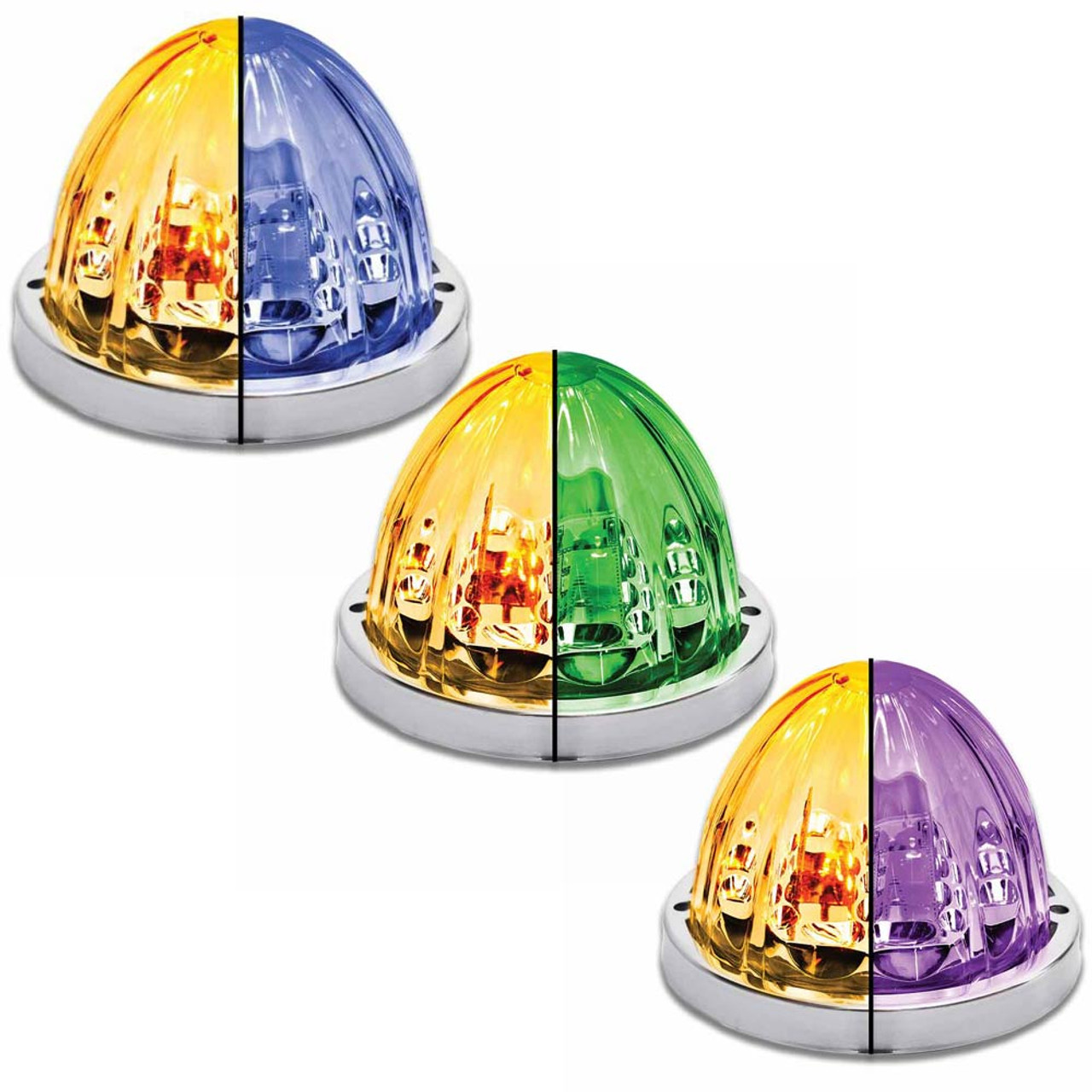 Star Burst Series Dual Revolution Watermelon Amber LED Turn