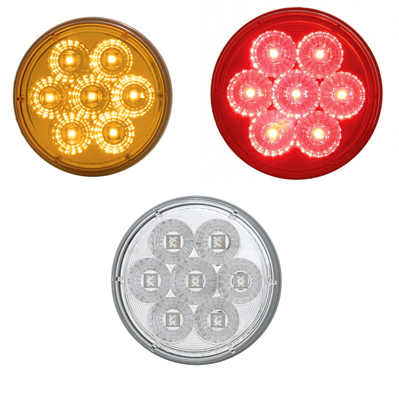 Car And Truck Led Light Bulbs 10x Red 24led Stop Turn Tail Brake 4 Round Lights For Kenworth