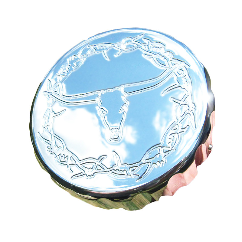 Lifetime Chrome Billet Peterbilt Fuel Cap Cover for THandle Raney's