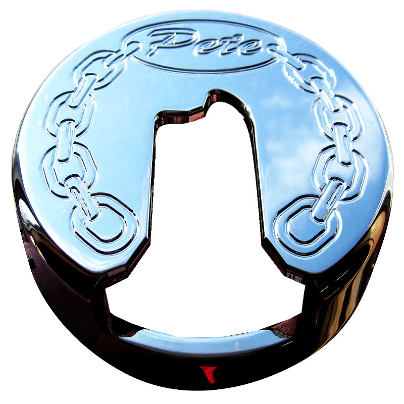 Lifetime Chrome Billet Peterbilt Fuel Cap Cover for THandle Raney's