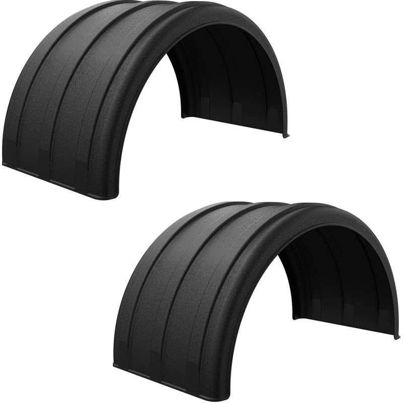 Black Spray Master Poly Truck Fenders For 22.5" Or 24.5" Wheels Raney