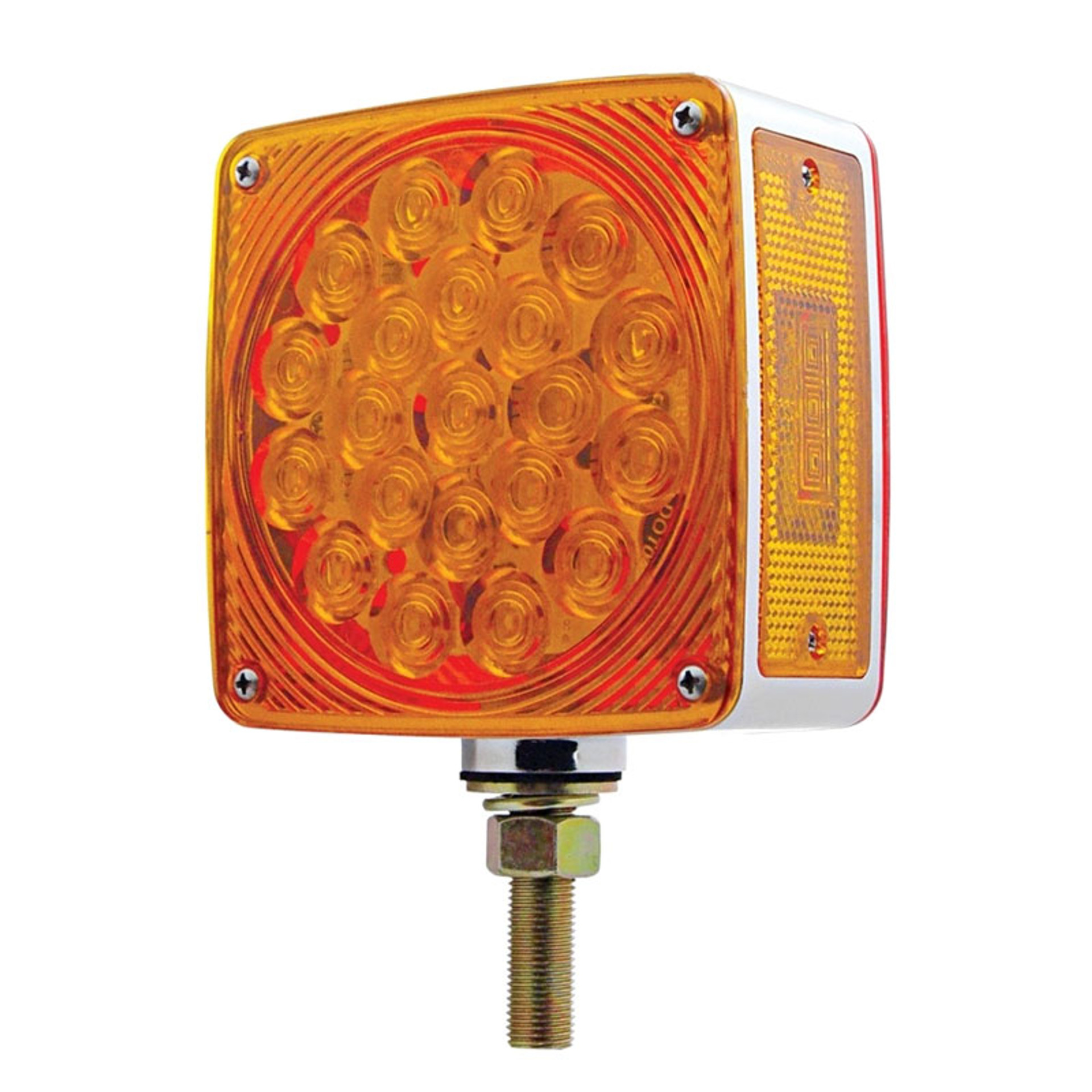45 LED Square Double Face Turn Signal Light With Side LED Single Stud