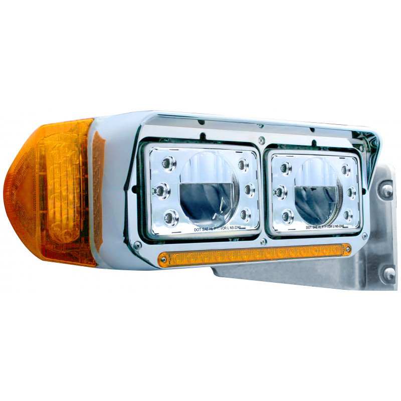 Rectangular LED High Beam Headlight Crystal Projection 4