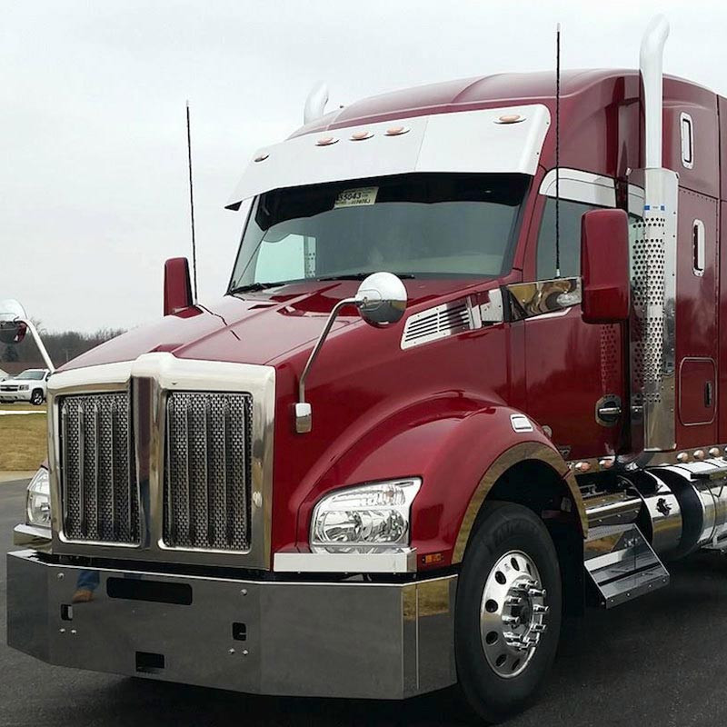 Kenworth T680 T880 Blind Mount Untie Drop Visor With M1 Lights By