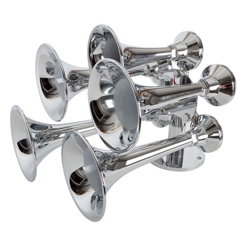 Universal Chrome 5 Trumpet Train Horn Raney's Truck Parts