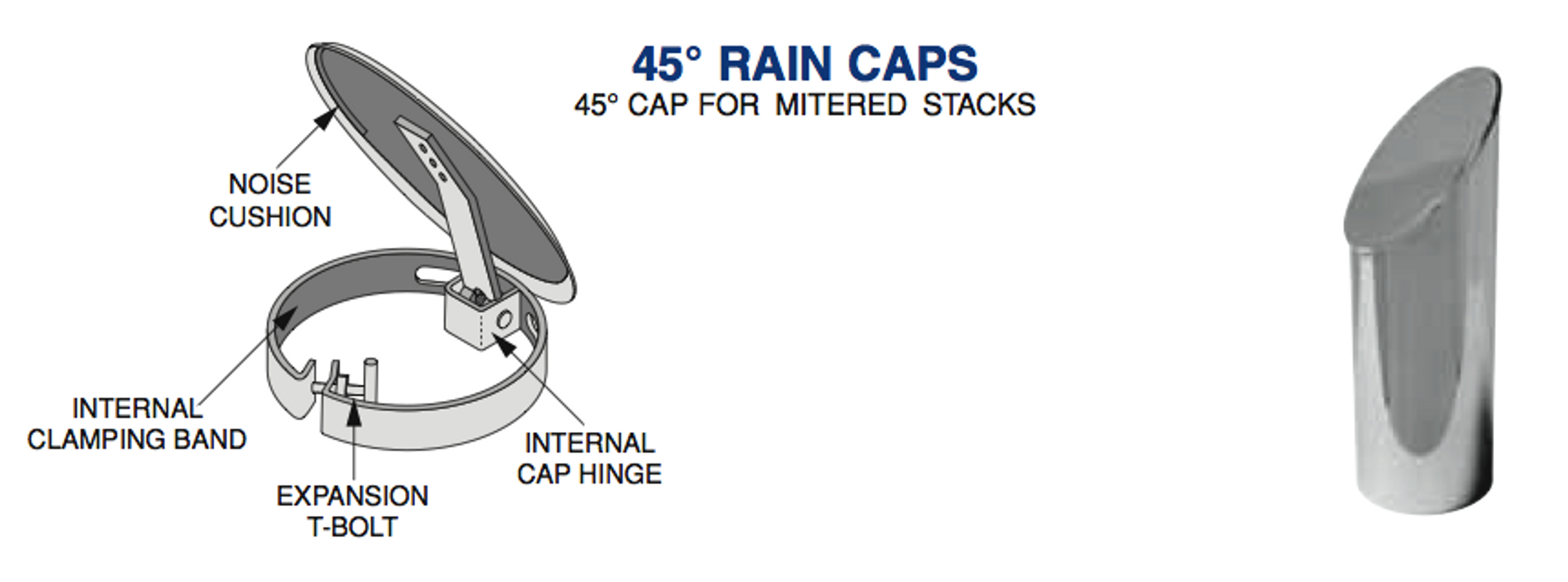 Exhaust Rain Caps, Chrome Rain Caps, Truck Exhaust Rain Caps