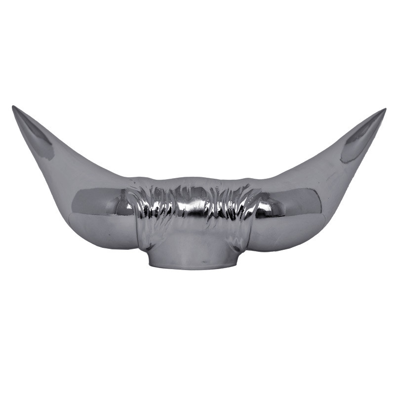 Chrome Texas Longhorn Bull Horn Truck Hood Ornament Raney's Truck Parts
