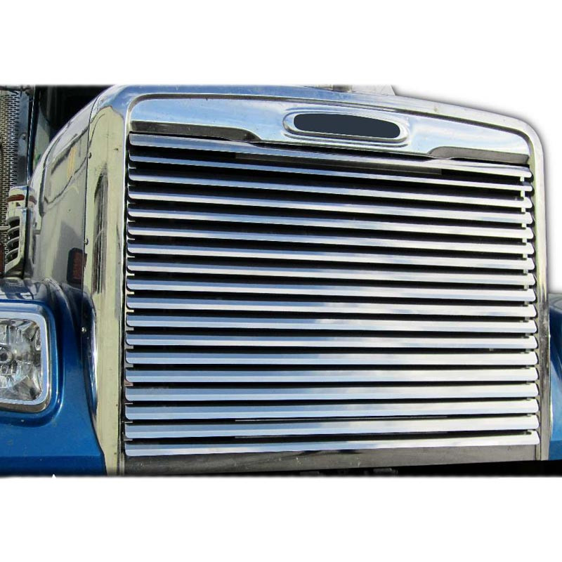 Freightliner Coronado Hood Grill with Louvers Stainless