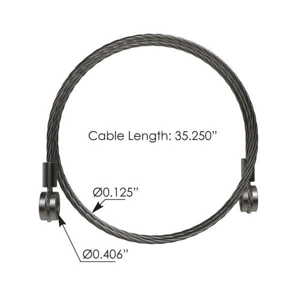 Freightliner FL80 2000-2011 Hood Cable A1712756000 Measurements
