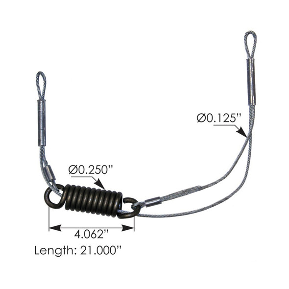 Freightliner Hood Cable Spring A1710248001 Measurements