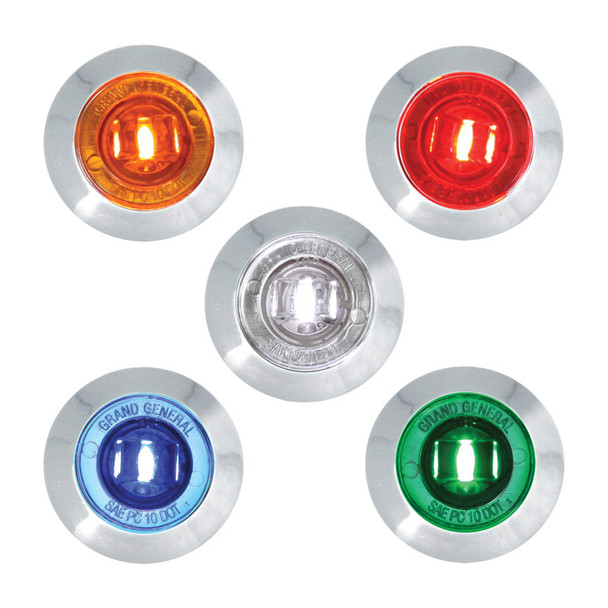 Dual Function 1" Mini Wide Angle Clearance Marker & Turn LED Light - All Colors