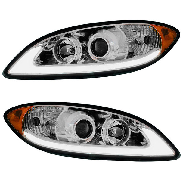 International ProStar Chrome Projector Headlight with LED Light Bar 2008+