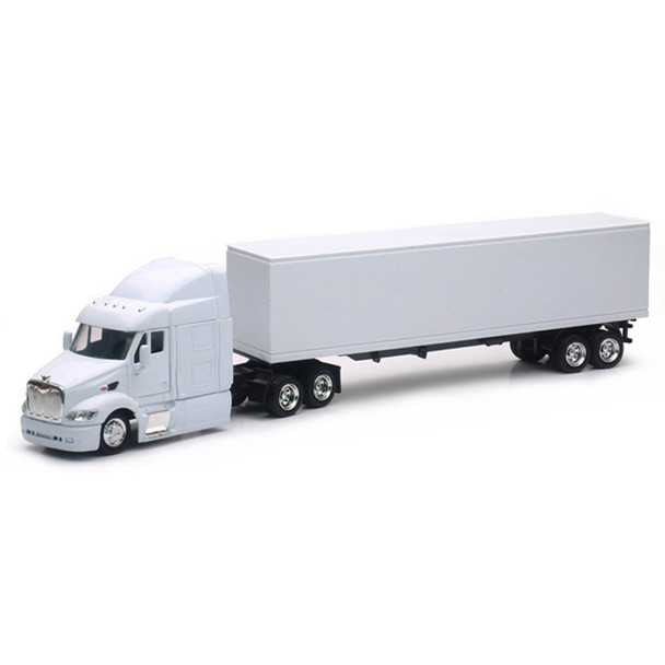 Peterbilt 387 White Long Hauler With Dry Van Trailer Replica 1/43