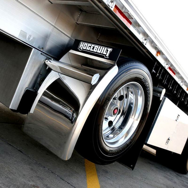 Semi Truck 34" Quarter Fenders With Triangle Mount Stainless Steel