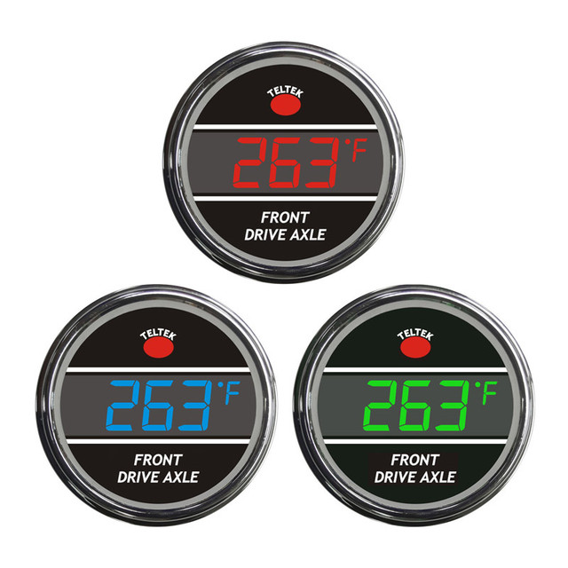 TelTek TLK155 Inside/Outside Air Temp Gauge – Red Truck – Peterbilt Freightliner