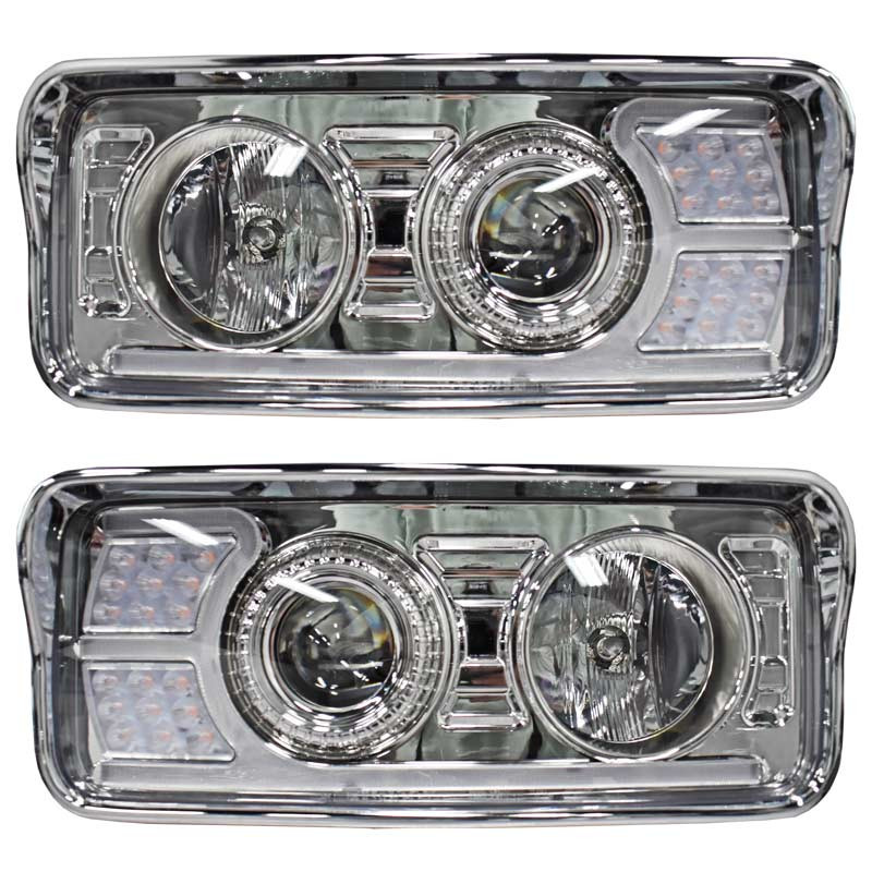 Freightliner Century Headlights With LED Turn Signal & Running Light