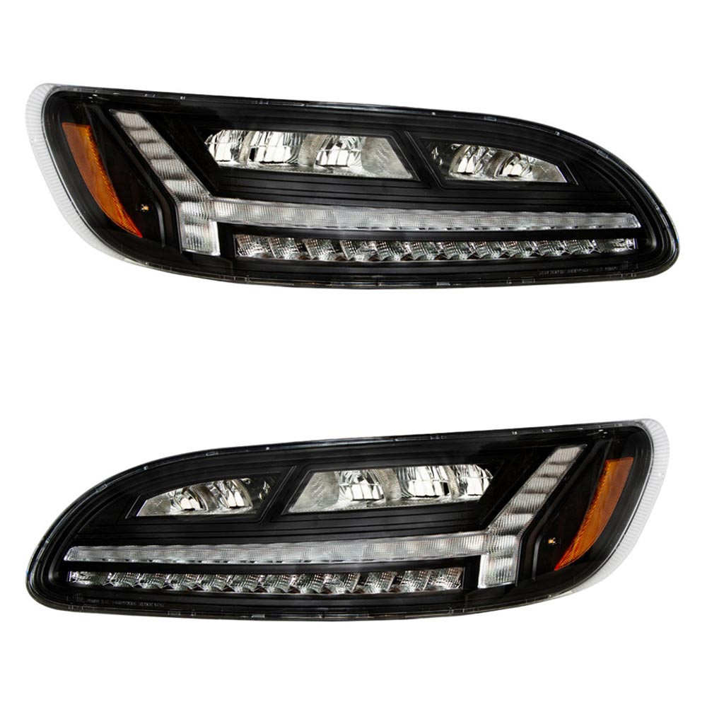 Peterbilt 386 387 Blackout 6 LED Headlight With Turn Signal